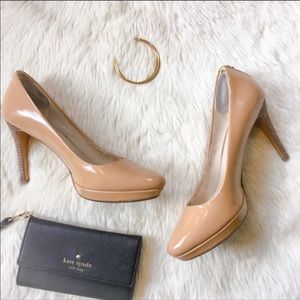 Coach Campbell nude leather heels size 7